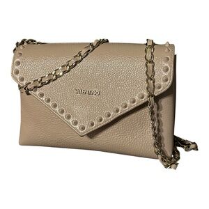 Valentino by Mario Valentino Tan Studded Shoulder Bag Gold Hardware